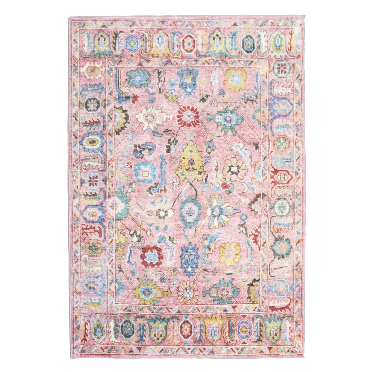 Kalili Rugs Pink Oushak Premium 1/4" Pile Ultra Soft Non-Slip Padded Backing Rug & Reviews | Wayf... | Wayfair North America