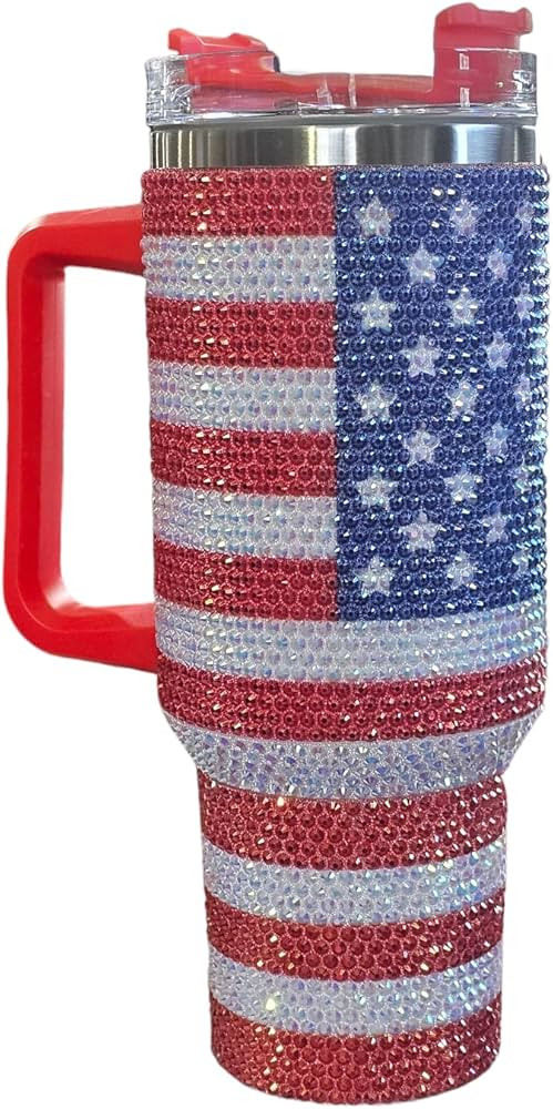 Salty Medic Sparkle Series Tumbler - 40oz Patriotic USA Flag Stainless Steel, Luxury Rhinestone E... | Amazon (US)