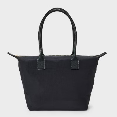 Foundational Tote Handbag - Universal Thread™ Black: Double Handle, Recycled Nylon, Woven, Unstructured | Target