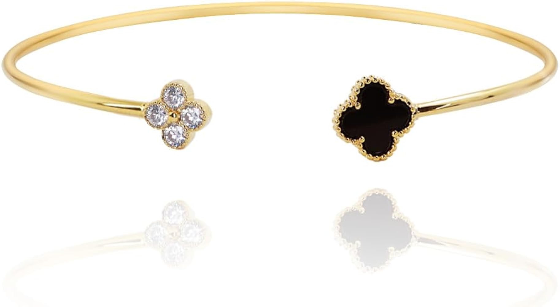 OZEL – Cuff Bracelets for Women – 18K Real Gold Plated Cuff Bracelet – Colorful Crystal Gol... | Amazon (US)