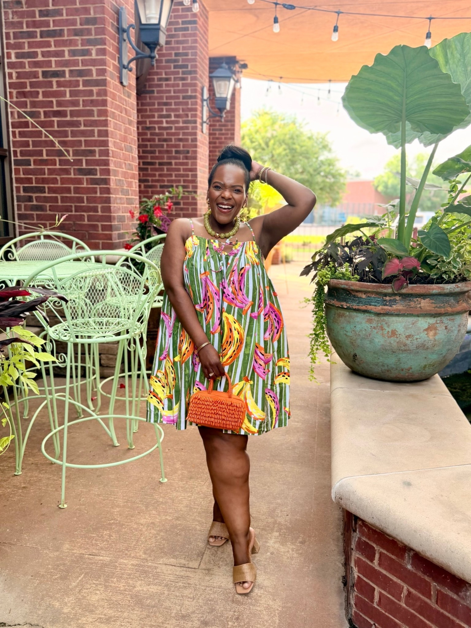 This Walmart dress is giving Farm
Rio vibes and I’m so here for it!! This print is so fun for Summer!! My orange beaded bag is on sale from Target right now!! This is the perfect vacation look! 🌴☀️🍌

#LTKootd #LTKPetite #LTKTravel