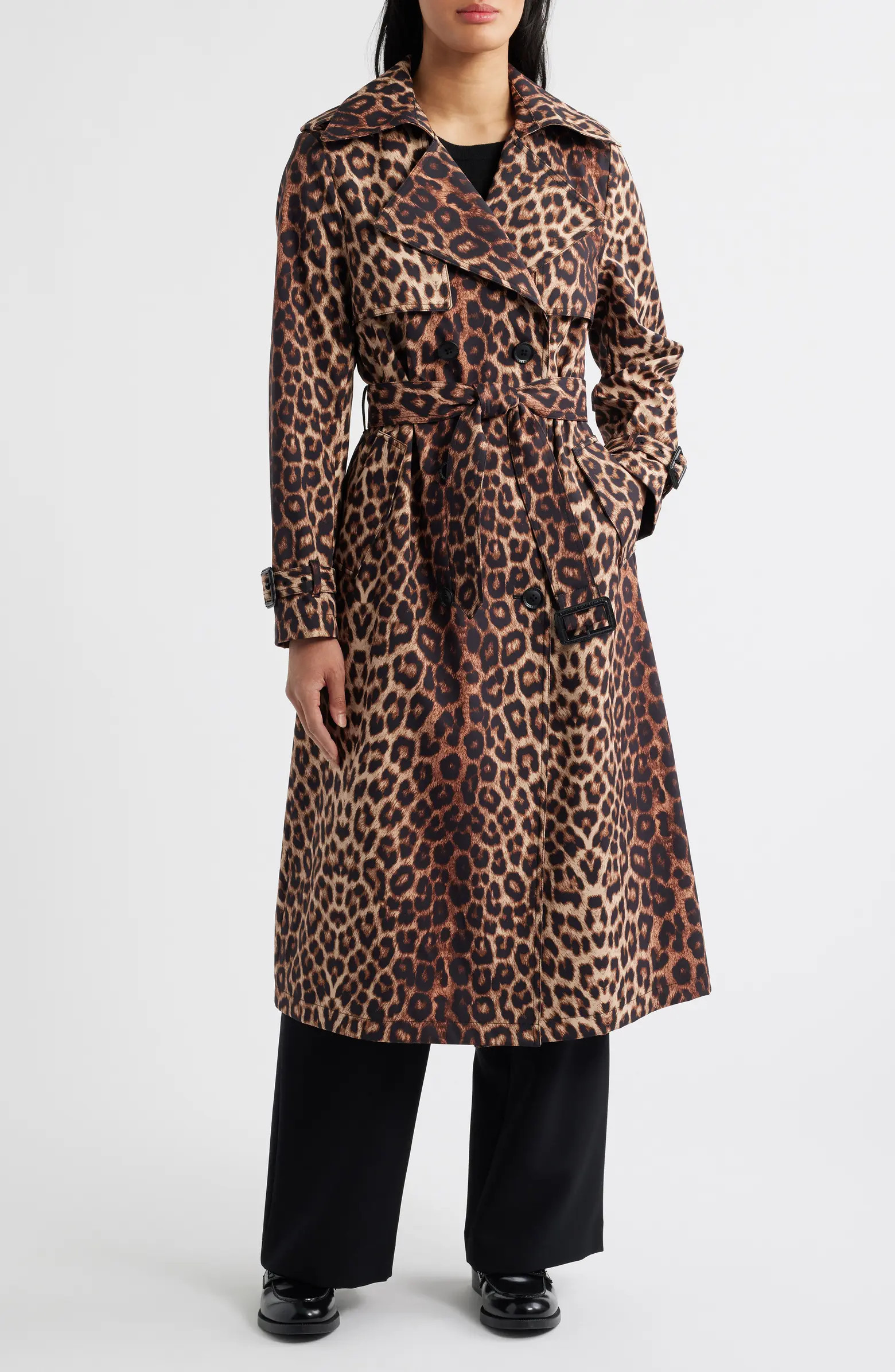 BCBG Max Azria Animal Print Trench Coat | Nordstrom | Nordstrom