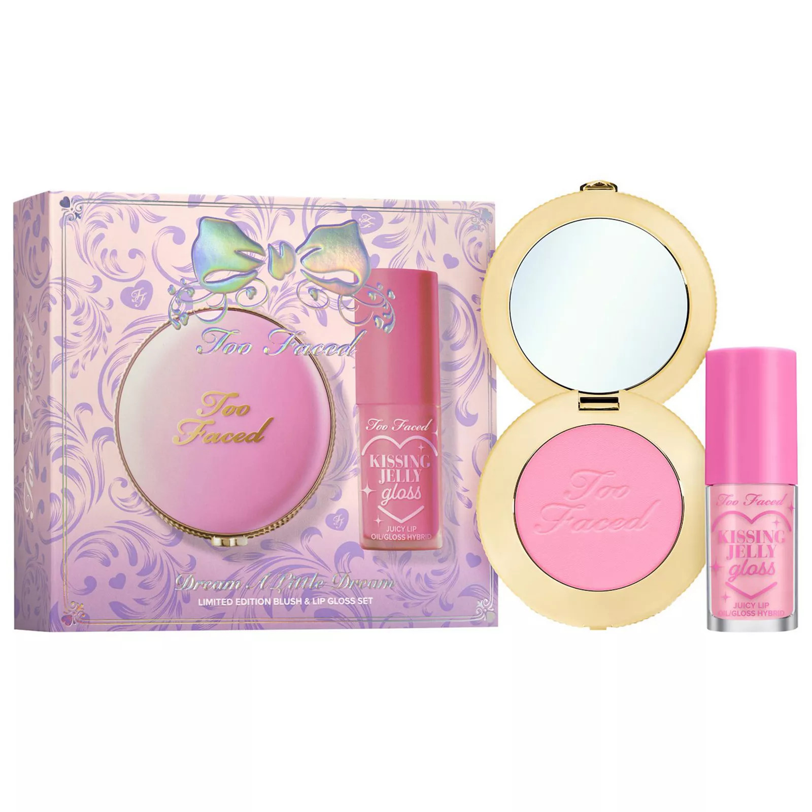 Too Faced Dream A Little Dream Makeup Gift Set: Cloud Crush Blush & Kissing Jelly Lip Oil, Size: 0.32 FL Oz, Multi | Kohl's