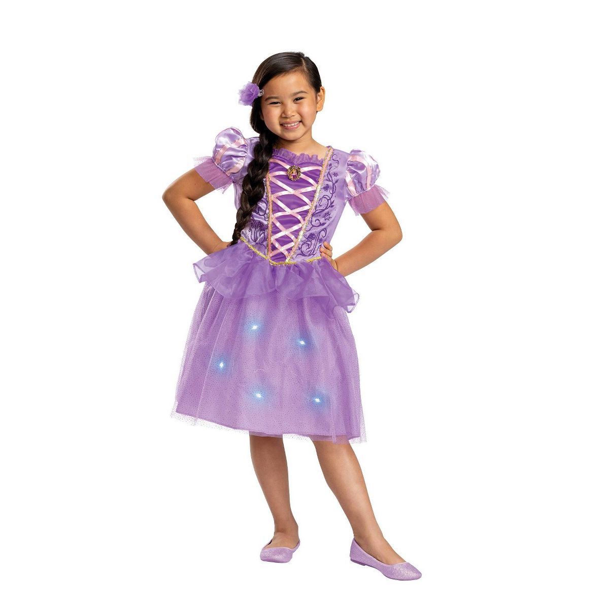 Kids' Disney Princess Rapunzel Deluxe Light Up Halloween Costume Dress with Headpiece | Target