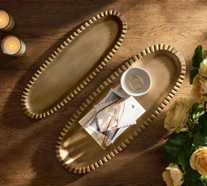Oval Beaded Tray | Pottery Barn (US)