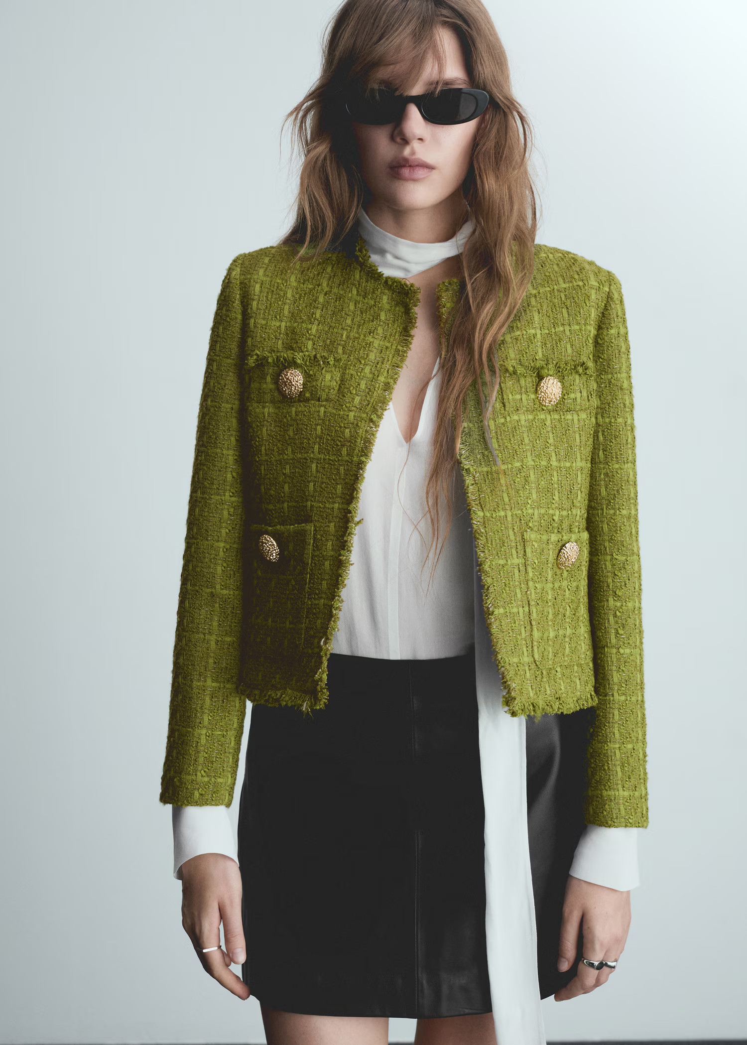 Tweed jacket with jewel buttons | MANGO (US)