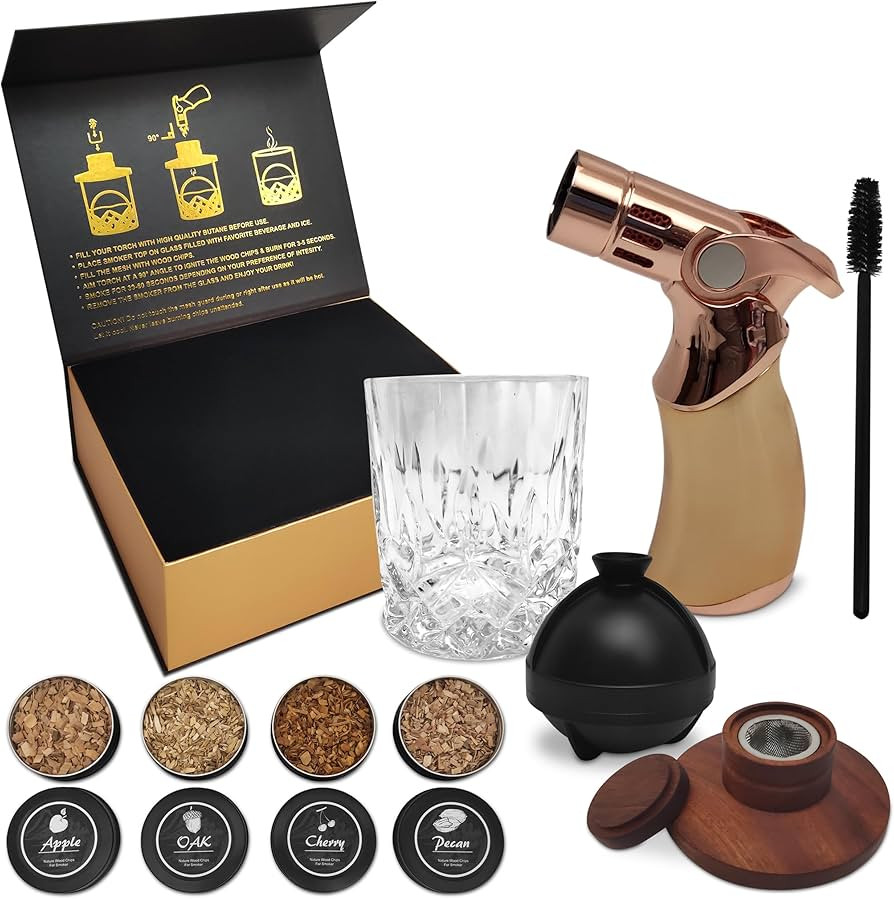 Cocktail Smoker Kit with Torch - Old Fashioned Cocktail Set - Enhance Your Drink with Perfect Whi... | Amazon (US)