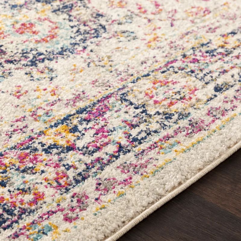 Belmont Distressed Oriental Pink/Navy Area Rug | Wayfair North America