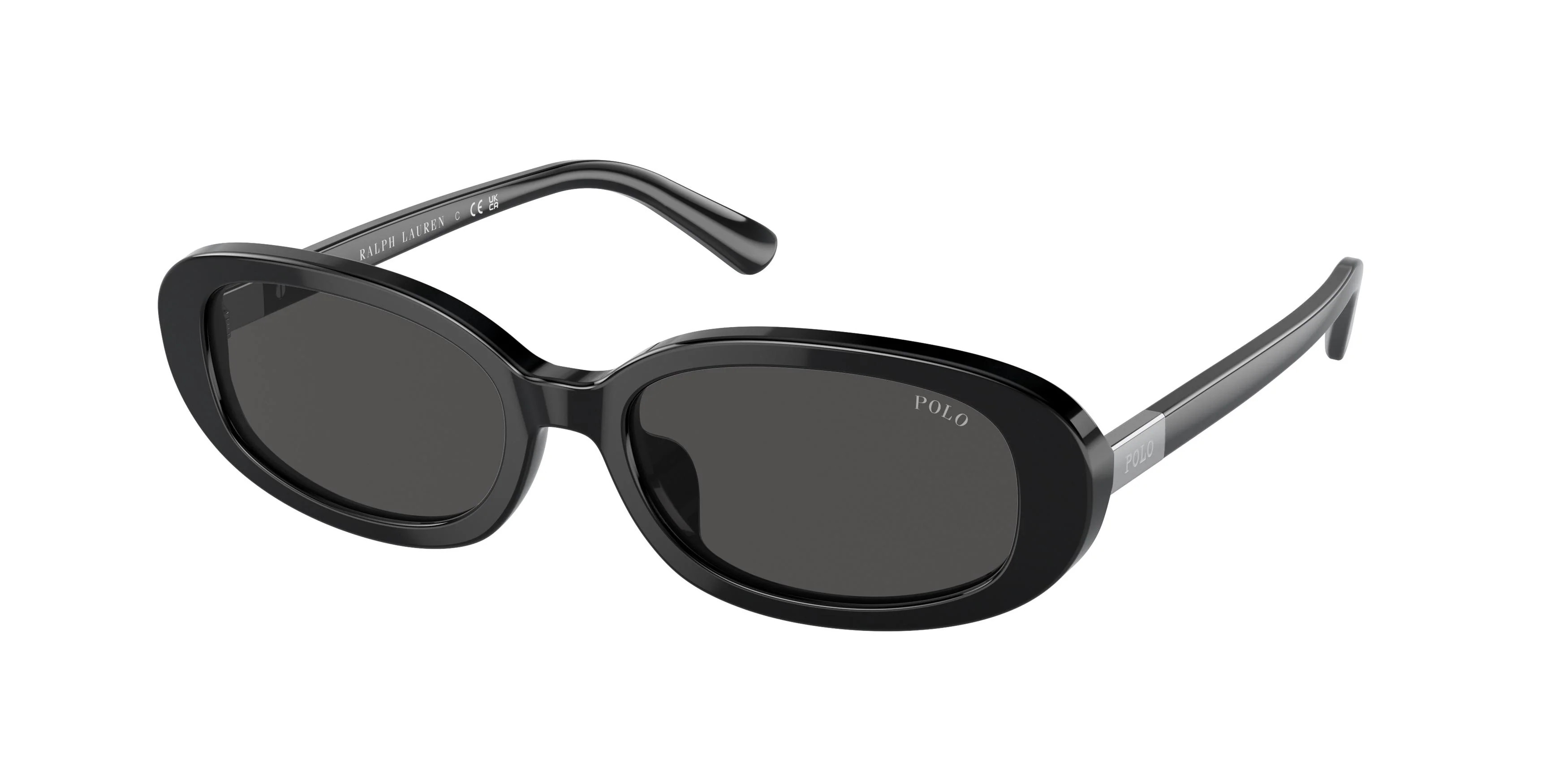 Polo 4198U Sunglasses 500187 - Black - Dark Grey Women Oval | Designer Optics