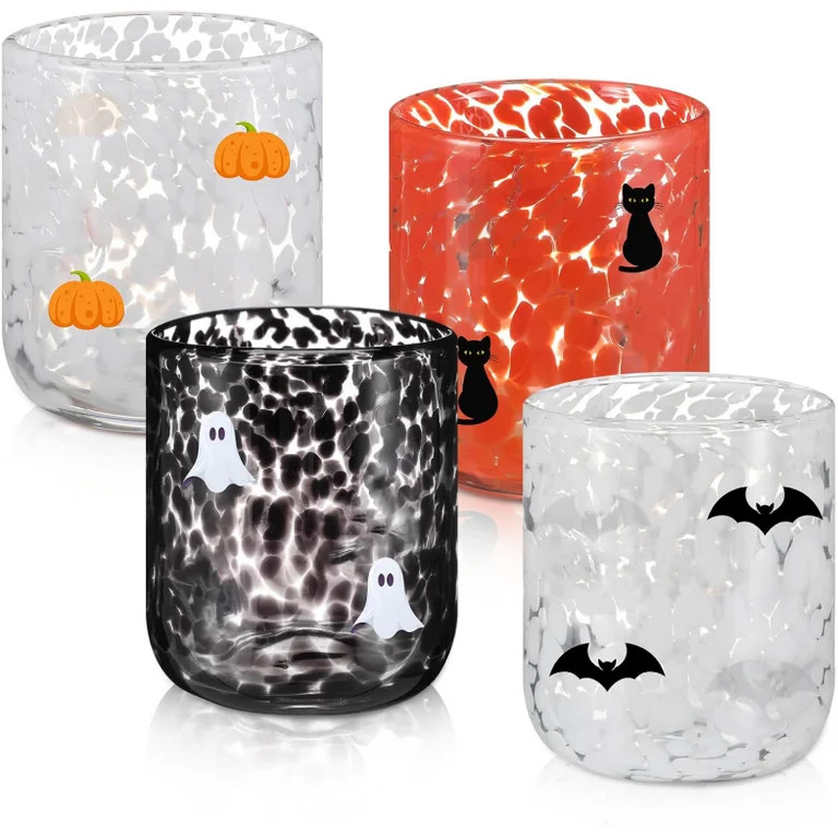 Halloween Mystic Confetti Icon Juice Glass - 16 oz Unique Pink Ghost Icon Juice Glasses Double Ol... | Walmart (US)