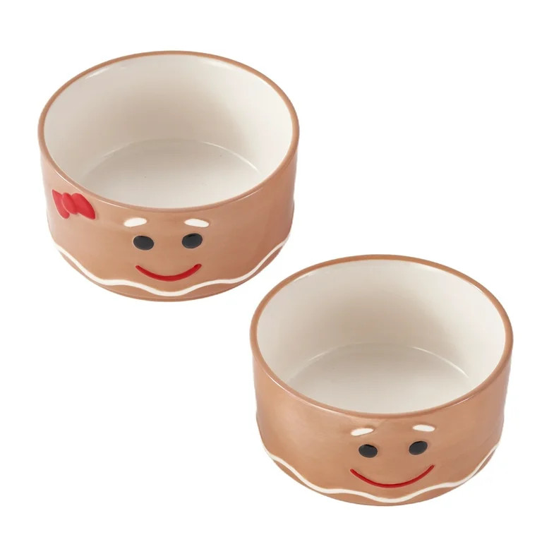 Holiday Time Gingerbread Ramekins Set of 2 | Walmart (US)