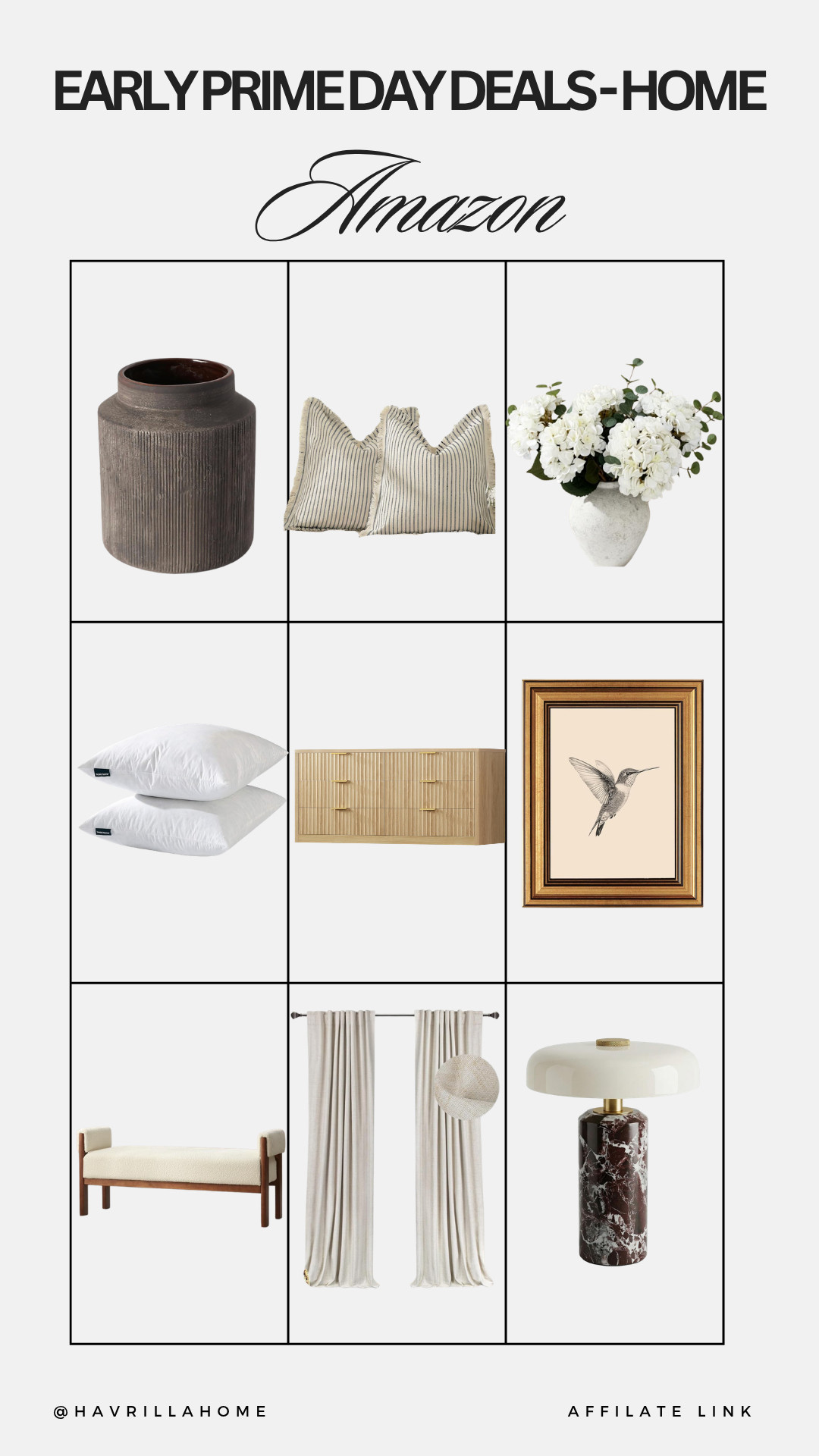 Early Prime Day Deals Home:
Amazon Prime Day deals, Prime Day home finds, Amazon home decor, affordable home decor, neutral home accessories, decorative vase, throw pillows, framed wall art, linen curtains, bedroom bench, accent lamp, home organization, budget friendly decor, Amazon favorites, home must haves

#LTKHome #LTKSaleAlert