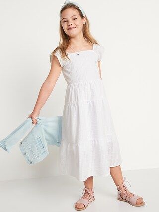 Sleeveless Tiered Tie-Back All-Day Midi Dress for Girls | Old Navy (US)