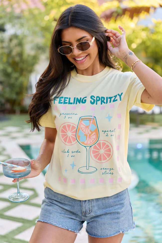 Feeling Spritzy Yellow Graphic Tee | Pink Lily