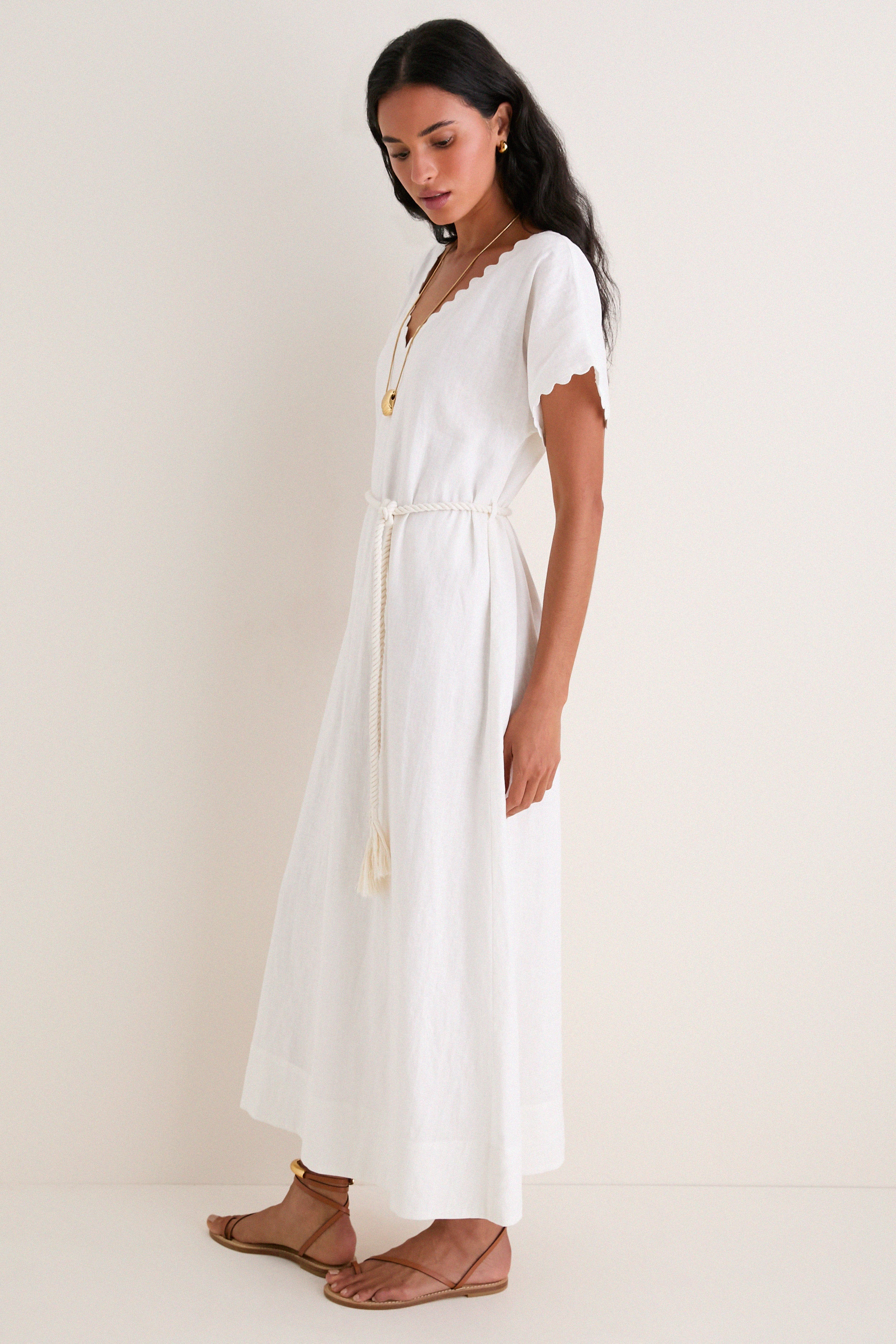White Linen Ric Rac Myles Dress | Tuckernuck (US)