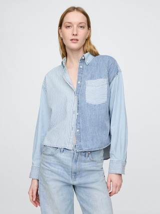 Denim Cropped Big Shirt | Gap (CA)