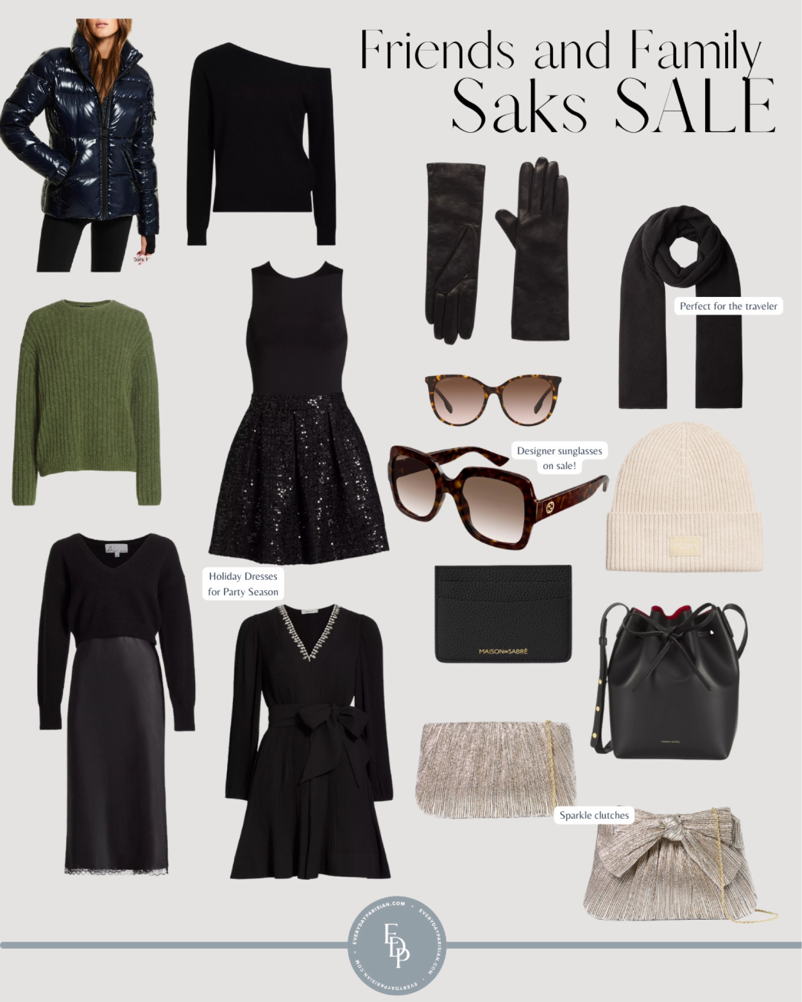 The Saks Friends and Family Sale is here 🎉 Take 25% off new arrivals! 
There are so many great items on sale. I included some of my favorites here, including holiday outfits and accessories. An excellent gift for the traveler from White + Warren. Plus, designer sunglasses from Burberry and Gucci! 

Valid 12/4-12:9. 

@saks #Saks #Sakspartner 

#LTKGiftGuide #LTKSaleAlert