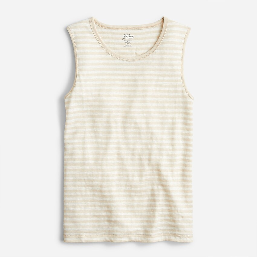 Linen muscle tank in stripe | J. Crew US