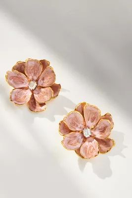 The Pink Reef Hand-Painted Earrings | Anthropologie (US)