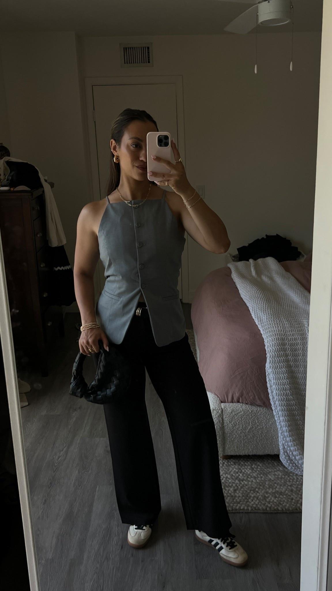 Cutie lil Pinterest inspired neutral outfit!!

Absolutely loving trousers to elected my everyday style and these Amazon trousers are perfection. The vest top was an Abercrombie sale pick last week. Wearing size small in both 🩶🖤🤍 

#LTKStyleTip #LTKFindsUnder50 #LTKWorkwear