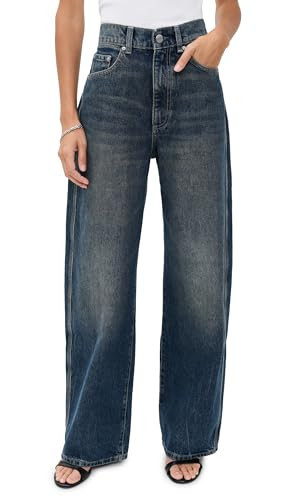 DL1961 Women's Taylor Relaxed Barrel High Rise Jeans, Tinted Dark (Original '61), Blue, 25 | Amazon (US)