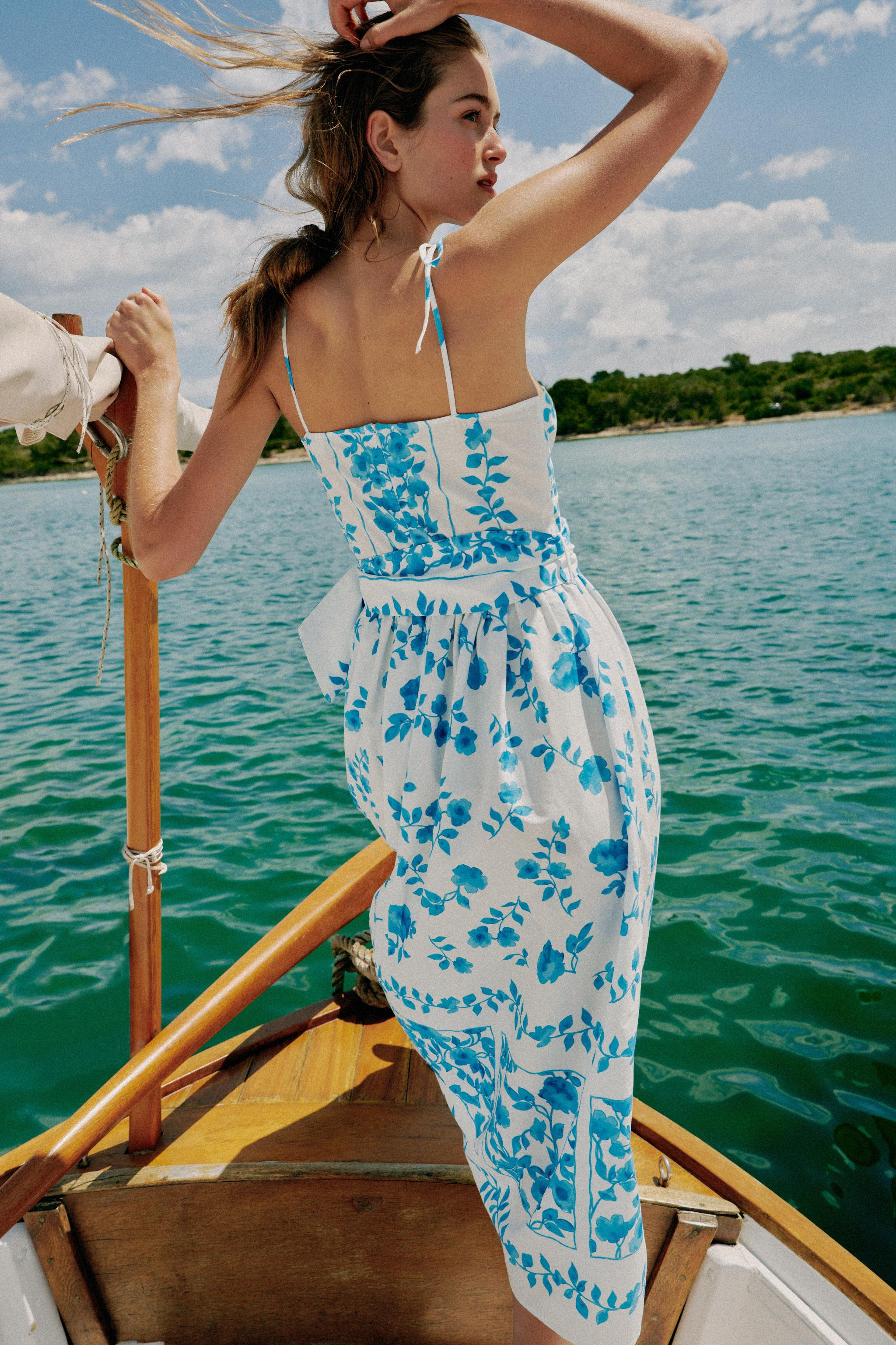 PRINTED POPLIN MIDI DRESS | Zara UK
