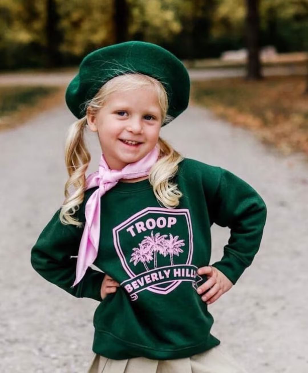 Troop Beverly Hills Sweatshirt, Green Kids Sweatshirt With Troop Beverly Hills Print Adorable Eve... | Etsy (US)