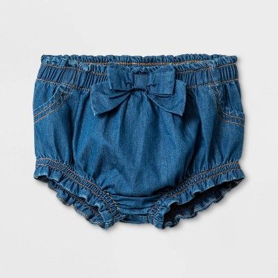 Baby Girls' Jean Shorts with Bow - Cat & Jack™ Medium Wash | Target