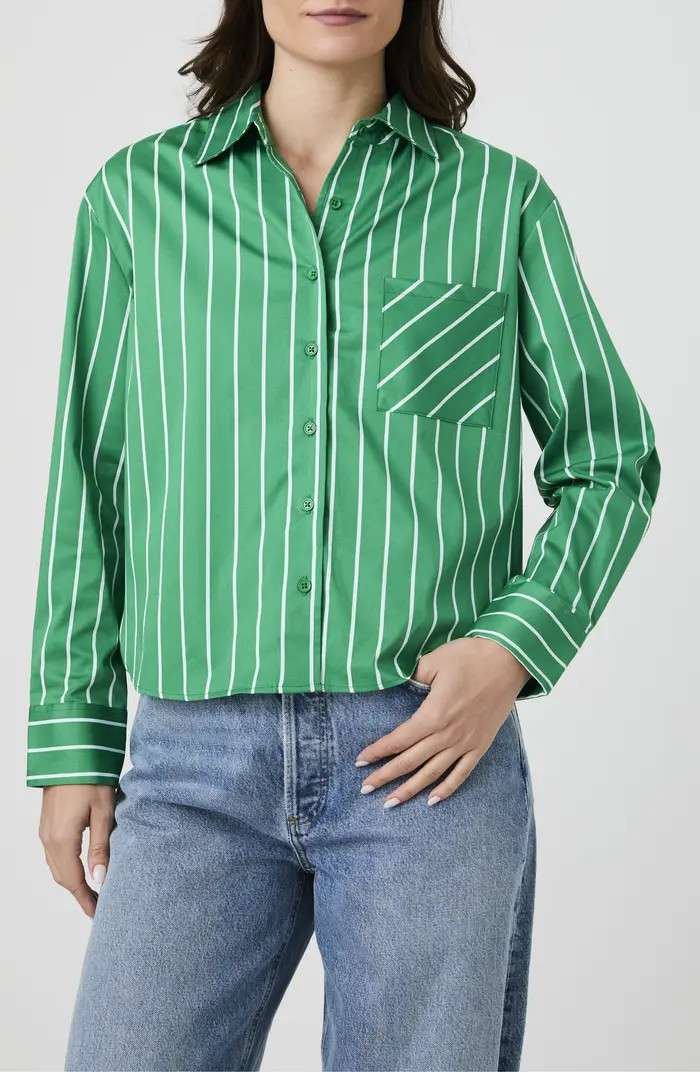 Boxy Stripe Button-Up Shirt | Nordstrom Rack