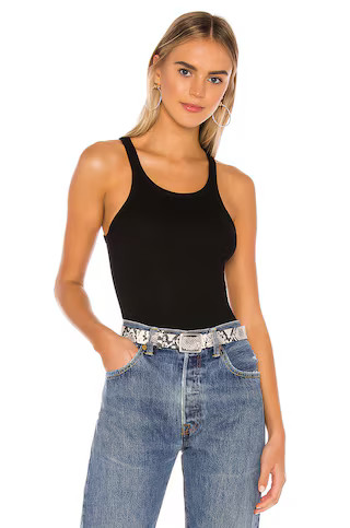 LNA Ribbed Skinny Racer Tank in Black from Revolve.com | Revolve Clothing (Global)