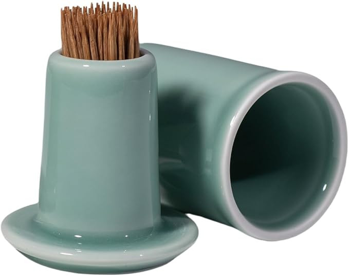 Toothpick Holder, Toothpick Dispenser with Lid, Porcelain Tooth Pick Holder, Toothpicks Container... | Amazon (US)