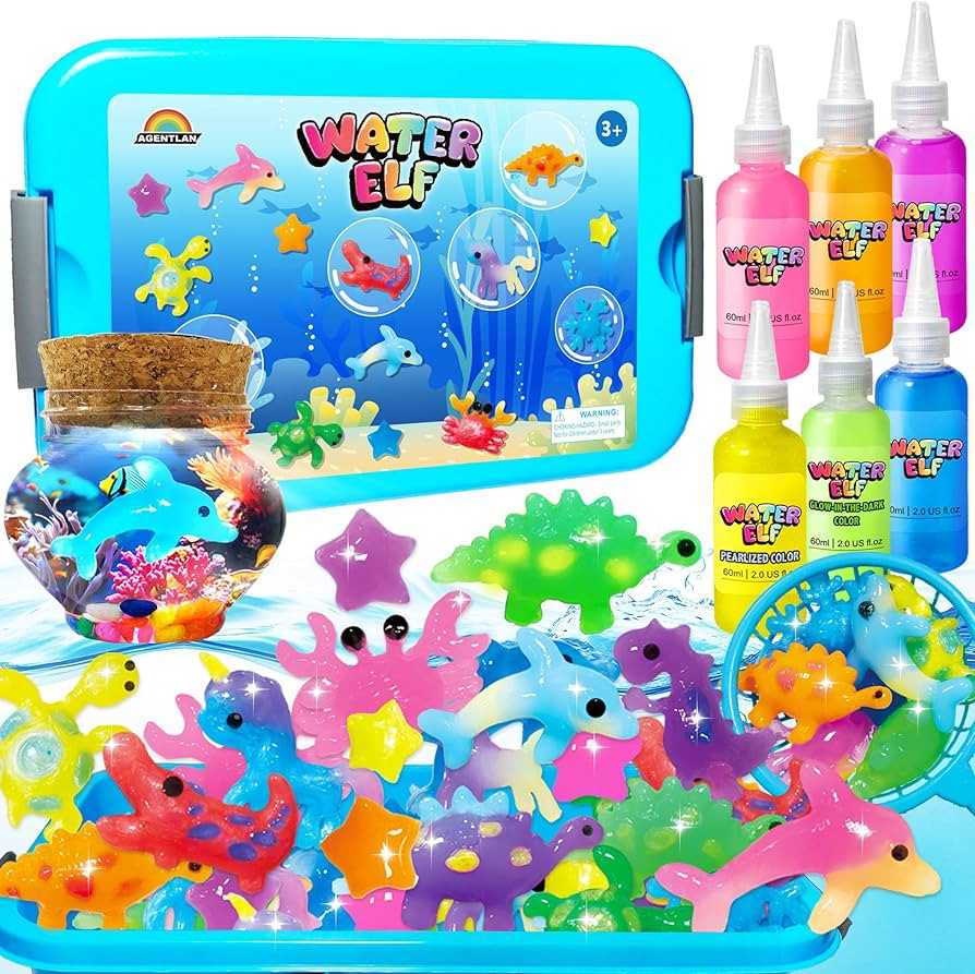 Magic Water Elf Toy Kit，Aqua Fairy Squishy Making kit with 10 Water gels&8 molds,Magic Jelly el... | Amazon (US)