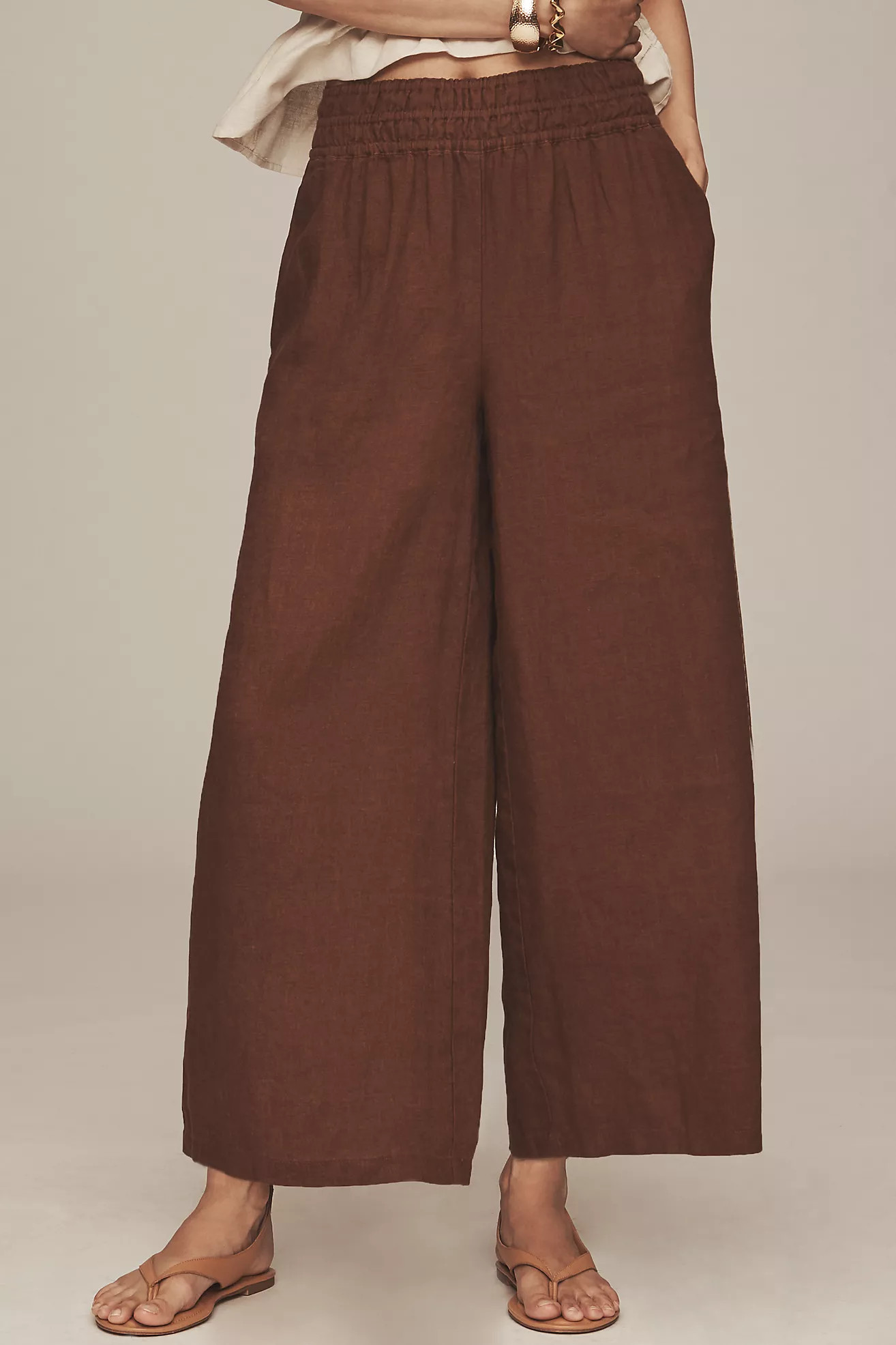 The @heynasreen Somerset Linen Blend Pull-On Pants | Anthropologie (US)
