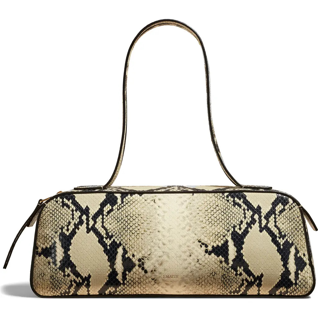 Khaite Simona Snakeskin Print Leather Shoulder Bag in Natural 121 at Nordstrom | Nordstrom