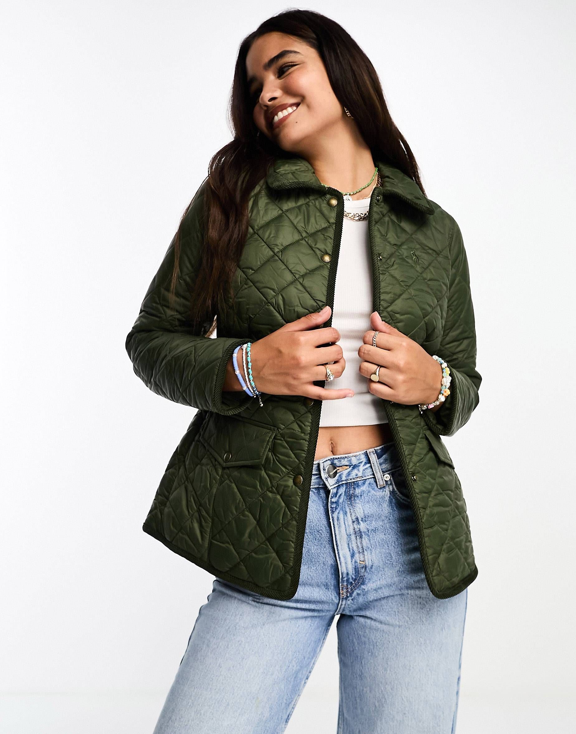 Polo Ralph Lauren quilted jacket in dark green | ASOS (Global)