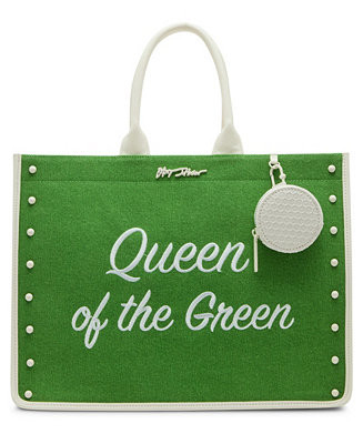 Betsey Johnson Queen of The Green Canvas Large Tote Bag - Macy's | Macy's