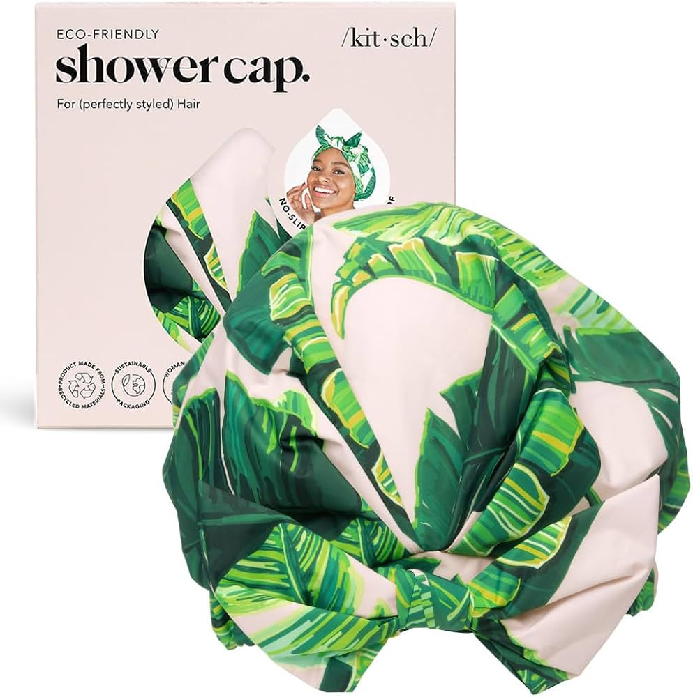 Kitsch Luxury Shower Cap for Women Waterproof - Reusable Shower Cap, Hair Cap for Shower, Waterpr... | Amazon (US)