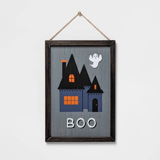 Falloween Boo House Halloween Wall Sign - Hyde & EEK! Boutique™ | Target