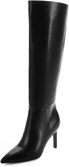 Knee High Boots Women Pointed Toe Tall Boots 3 In Stiletto High Heel Long Boots Side Zipper Dress... | Amazon (US)