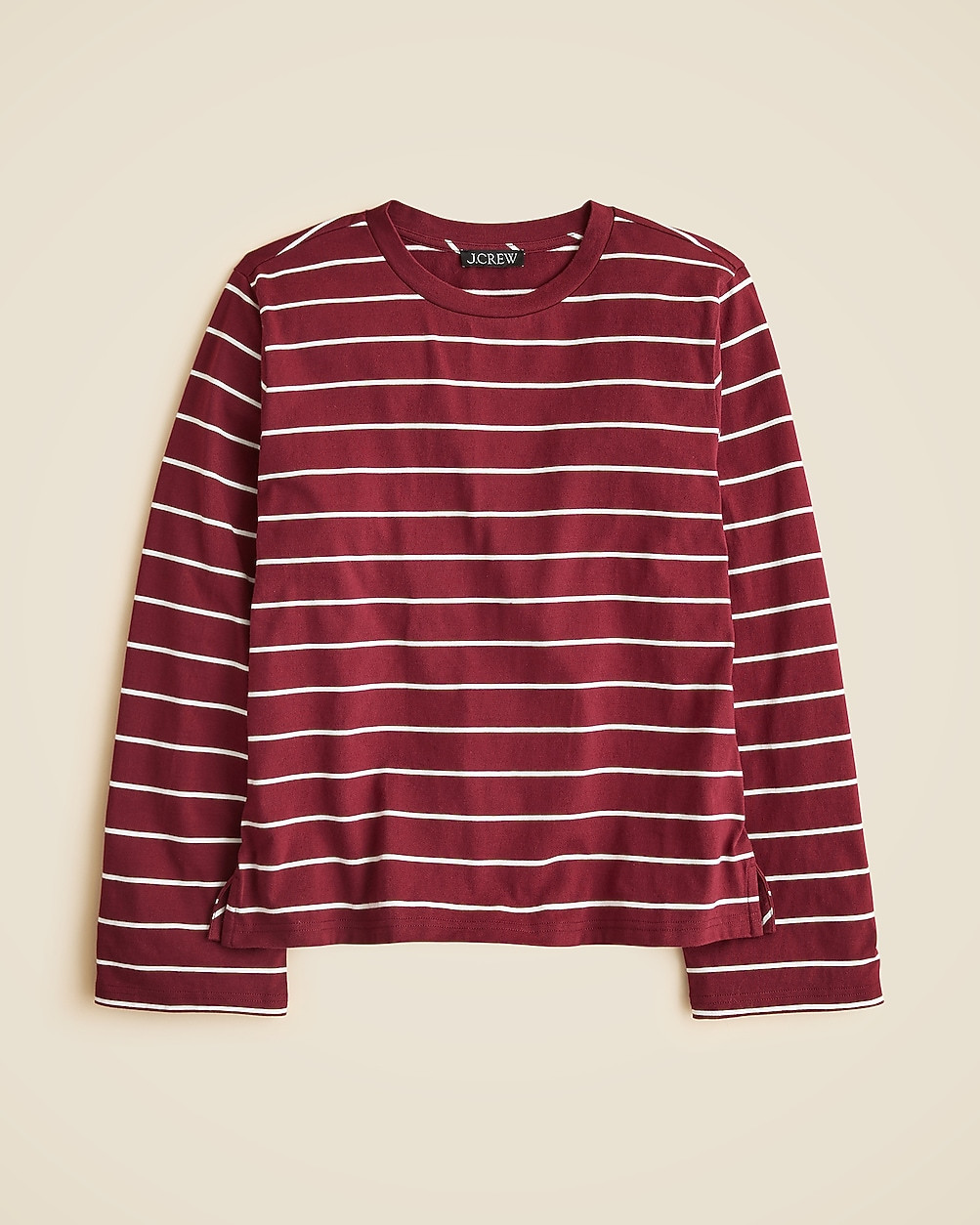 Boyfriend jersey relaxed long-sleeve T-shirt in stripe | J. Crew US