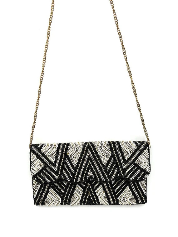 Vintage Beaded Satin Black and White Rhinestones Formal Wedding Dance Evening Handbag Glam 1930s ... | Etsy (US)