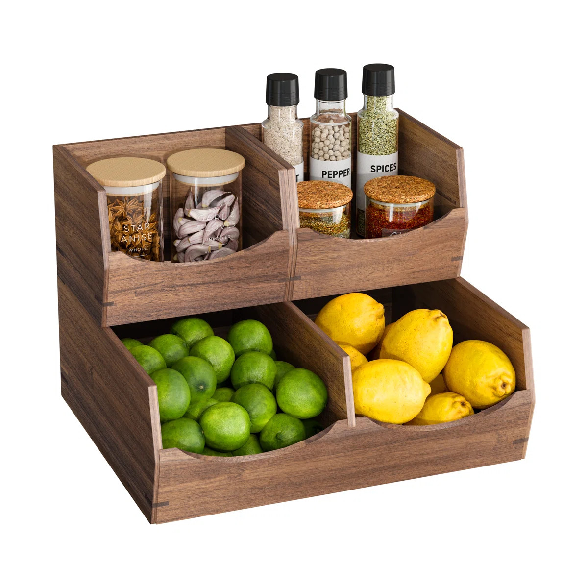 Acacia Wood Stackable Bin Organizer (Set of 3) | Wayfair North America