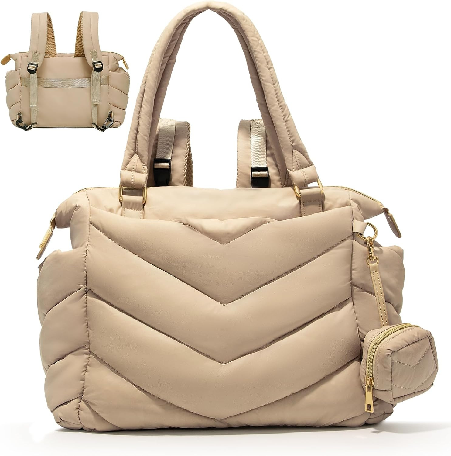 Diaper Bag Tote, Diaper Bag Backpack with Pacifier Case, Lightweight Mommy Bag for Hospital,Puffe... | Amazon (CA)