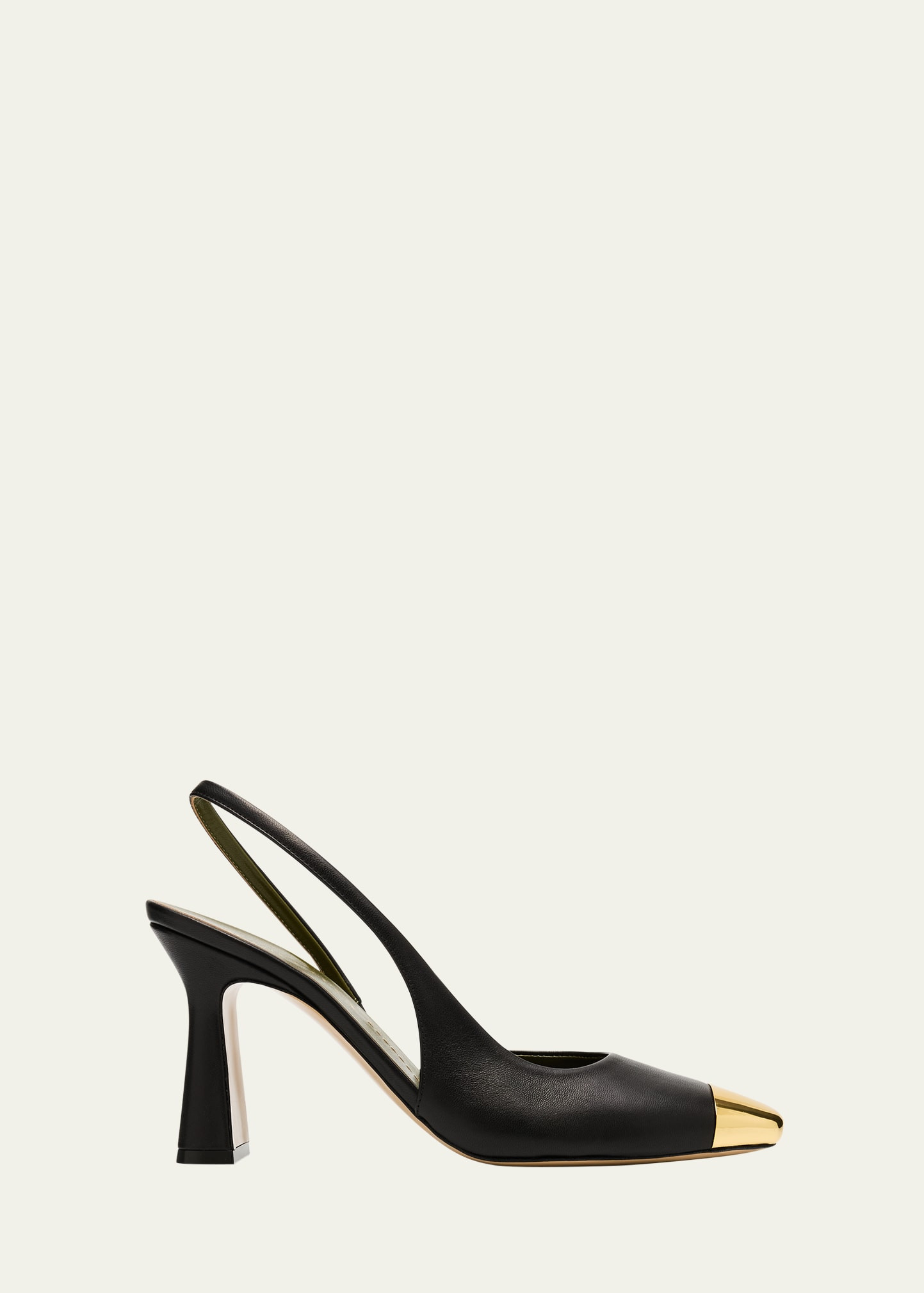 Maria Luca Eleonora Leather Metal-Toe Slingback Pumps | Bergdorf Goodman