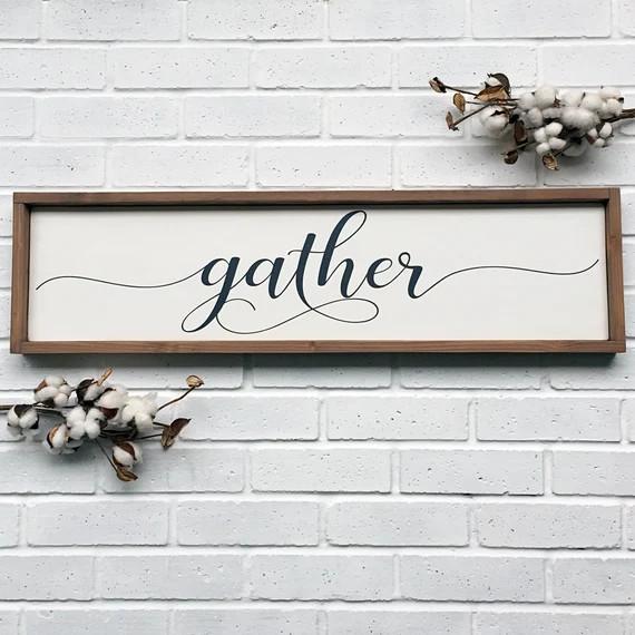 Gather Wood Sign  Large Gather Sign  Modern Farmhouse Wall | Etsy | Etsy (US)