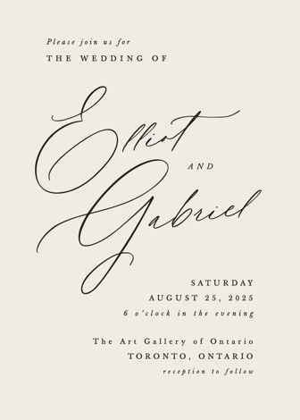 "Scripted Names" - Customizable Wedding Invitations in Beige by Hooray Creative. | Minted