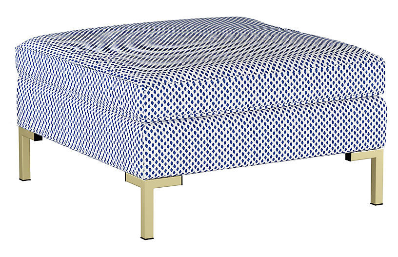 Marceau Ottoman, Navy Dot | One Kings Lane