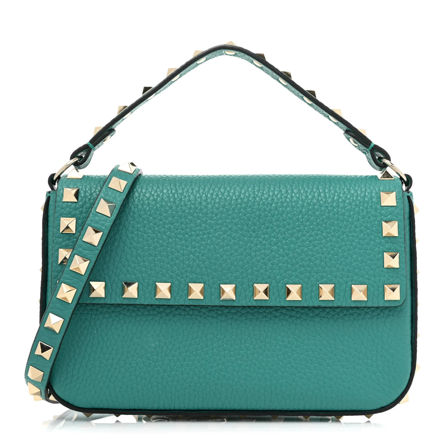 VALENTINO GARAVANI Grainy Calfskin Rockstud Pouch Ultramarine | FASHIONPHILE (US)
