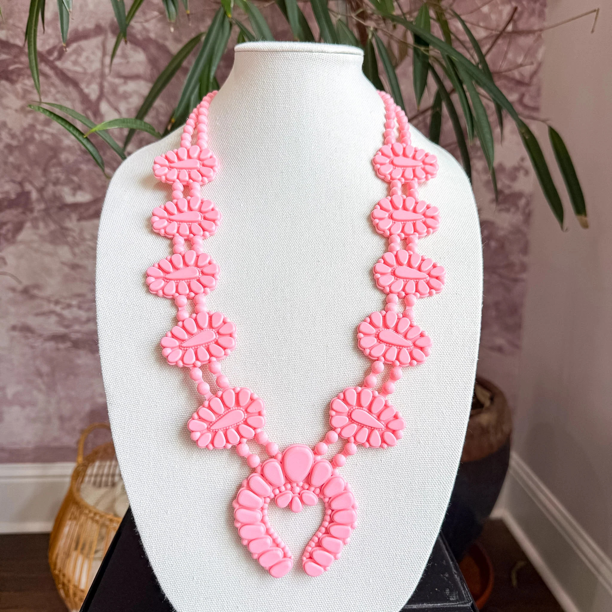 Golden Hour Necklace in Bubblegum Pink | Rahya Jewelry Design