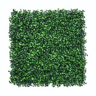 12 Pcs 20"x20" Artificial Boxwood Panels UV Stable Faux Topiary Hedge Backdrop Grass Wall Indoor ... | The Home Depot